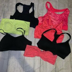 Bundle of 7 small sports bras. Used condition